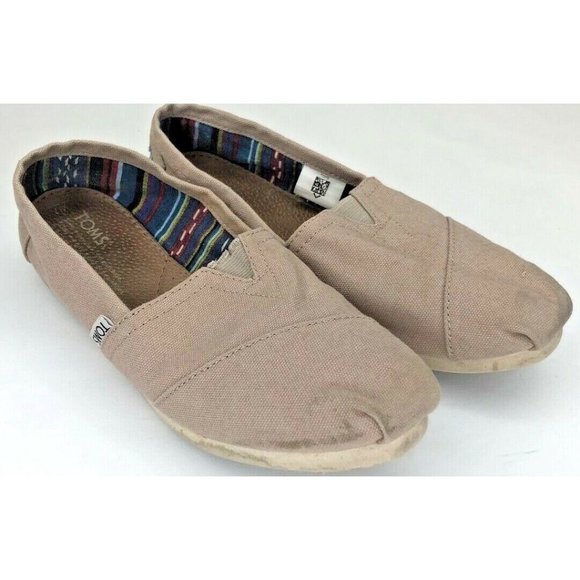 Women's Tan Classic Toms Size 7 With Patterned Inside - Picture 1 of 7